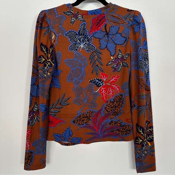 Rachel Zoe | Floral print crew neck | Artistic Floral blouse - Picture 1 of 7